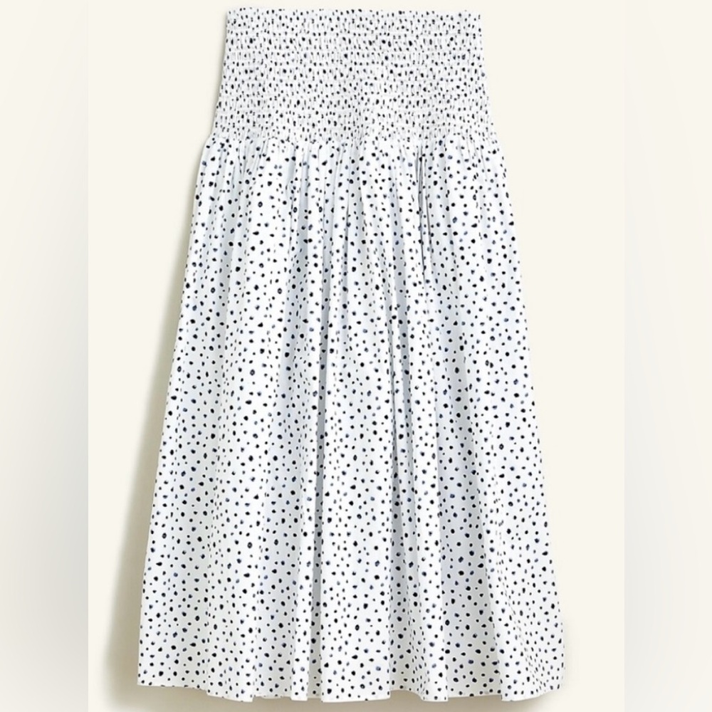 JCrew smocked waist skirt dot